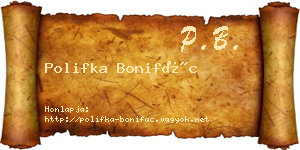 Polifka Bonifác névjegykártya